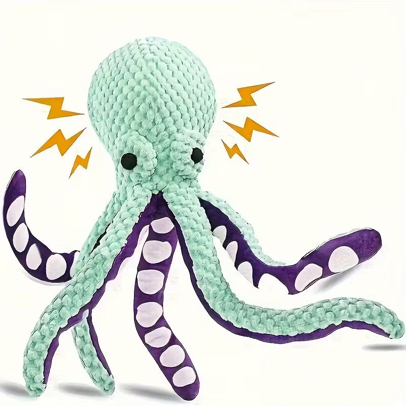 Interactive Plush Octopus Dog Toy with Sound