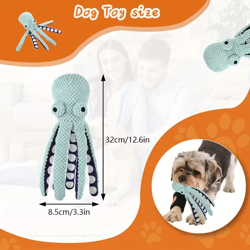 Interactive Plush Octopus Dog Toy with Sound